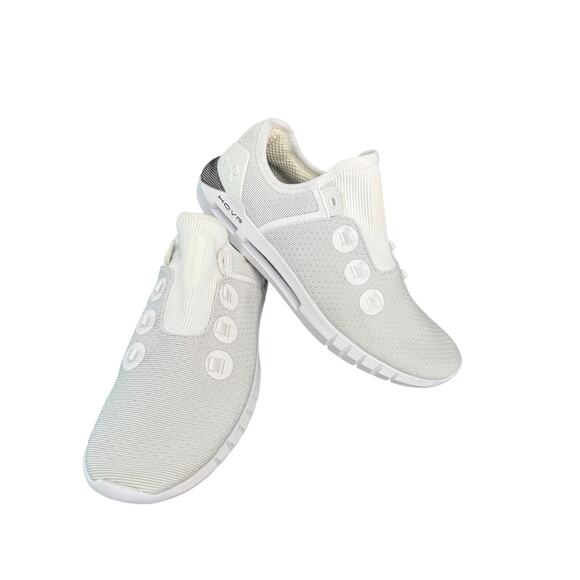 Under Armour UA Instant Icon Hovr Slk Shoes Womens 8 White Gym Run Work No Laces - Picture 1 of 10